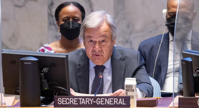 UN Photo/Eskinder Debebe Secretary-General António Guterres addresses the UN Security Council meeting on Maintenance of Peace and Security of Ukraine.